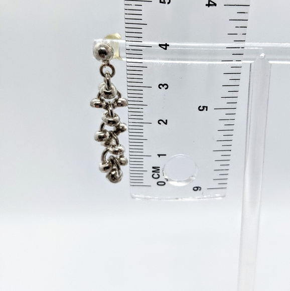 Sterling silver Cluster Dangle Earrings - Picture 2 of 3